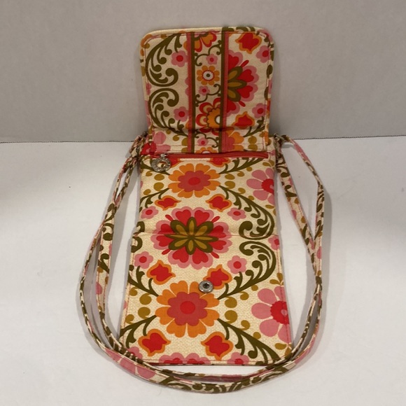 Vera Bradley Pink Floral Wallet Crossbody Bag - Picture 7 of 8